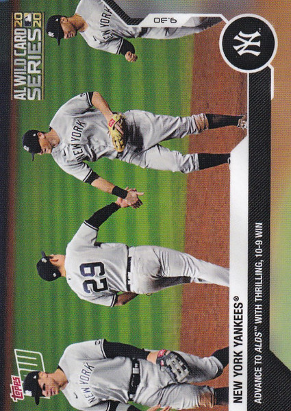 2020 TOPPS NOW #345 NEW YORK YANKEES ADVANCE TO ALDS