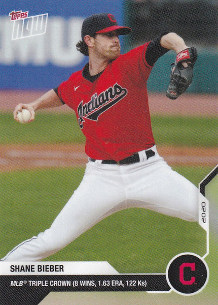 2020 TOPPS NOW #321 SHANE BIEBER CLEVELAND INDIANS