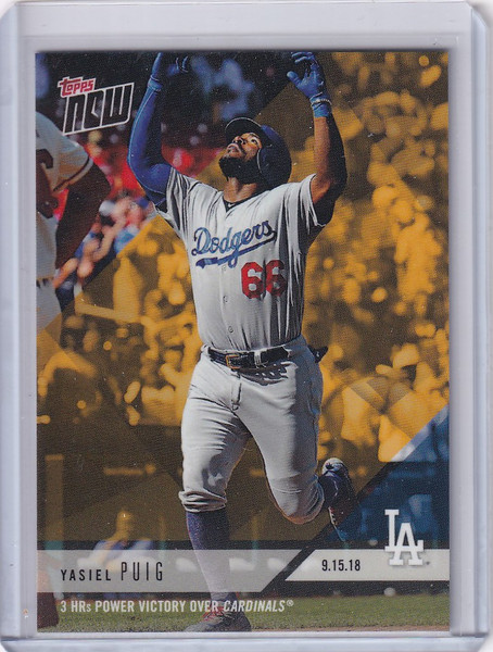2018 Topps Now Gold ODB-29 Yasiel Puig  Los Angeles Dodgers