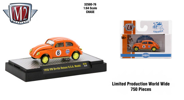 M2 Machines Auto Thentics 1:64 1956 VW Beetle Deluxe Release 76 CHASE
