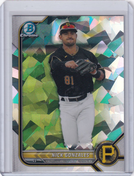 2022 Bowman Chrome #BCP77 Nick Gonzales Cracked Ice Pittsburgh Pirates