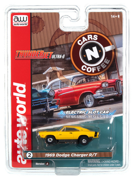 AW Thunder Jet Cars N Coffee SC392 R2 Slot Car 1969 Dodge Charger R/T Series A