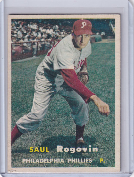 1957 Topps Baseball #129 Saul Rogovin - Philadelphia Phillies