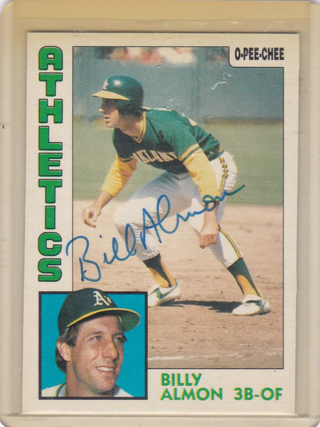 1984 Topps O-Pee-Chee #241 Billy Almon TTM Auto Oakland Athletics