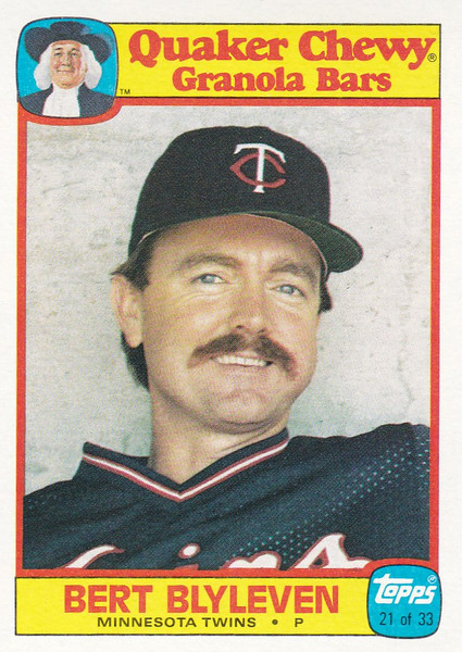 1986 Quaker Oats Bert Blyleven #21 -- Twins