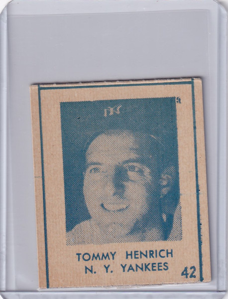 1948 R346 Blue Tint #42 Tommy Henrich New York Yankees