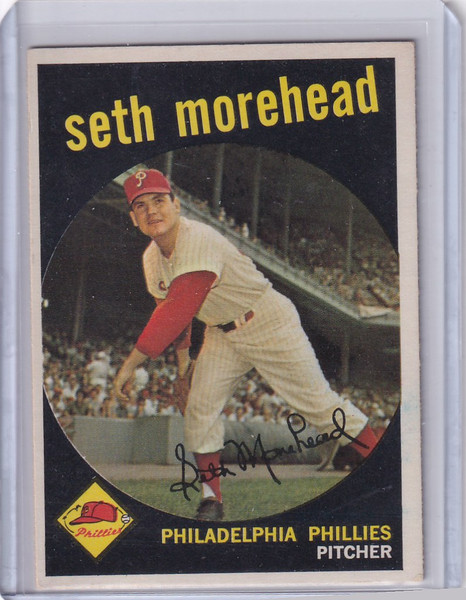 1959 Topps 253 Seth Morehead - Philadelphia Phillies RC