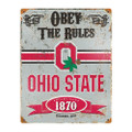 Ohio State Buckeyes Embossed Metal Vintage Sign