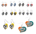 NFL Football Swirl Heart Earrings Pick Your Team