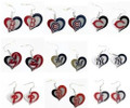 MLB Baseball Swirl Heart Earrings Pick Your Team