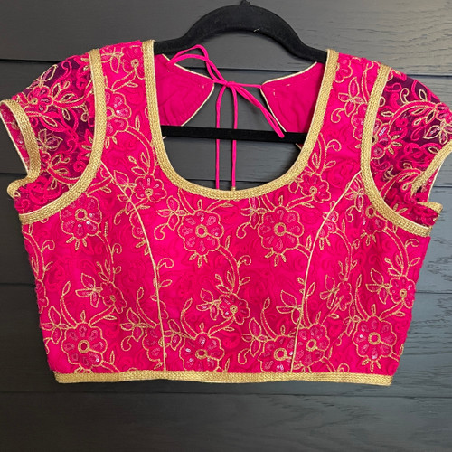 Shocking pink with Embroidery.     BLO00157