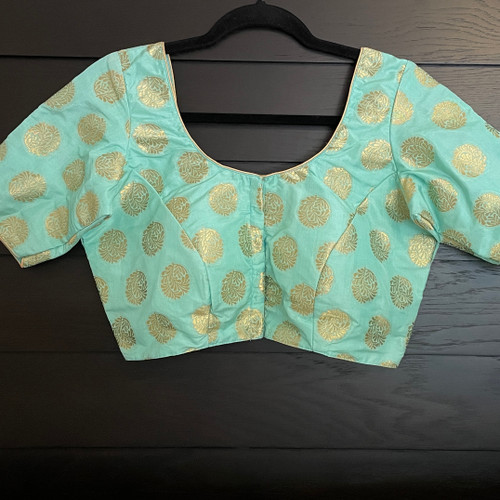 Aqua brocade.     BLO00165