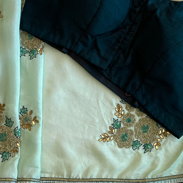 Pistachio Green with Embroidery.    SAR00372