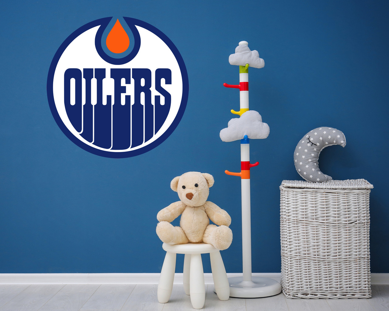 Edmonton Oilers Sticker, Peel-N-Stick, Wall Decal, Zero Wall Damage Removal