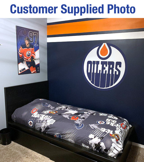 Edmonton Oilers Sticker, Peel-N-Stick, Wall Decal, Zero Wall Damage Removal
