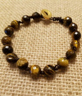 Tiger Eye (Gold Button Closure) Bracelet