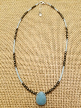 Blue Agate Drop Necklace