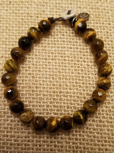 Tiger Eye (Silver Button Closure) Bracelet