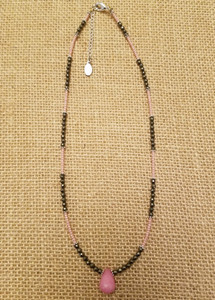 Pink Agate Drop Necklace