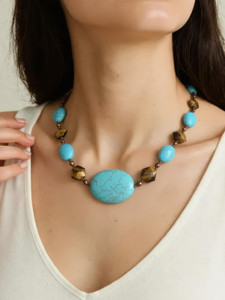 Turquoise and Tiger Eye Necklace