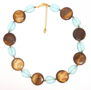 Mother of Pearl and Aqua Quartz