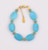 Oval Turquoise and Blue Czech Glass Bracelet