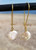 Freshwater Pearl Coin Medium Hoop Earrings (Gold)