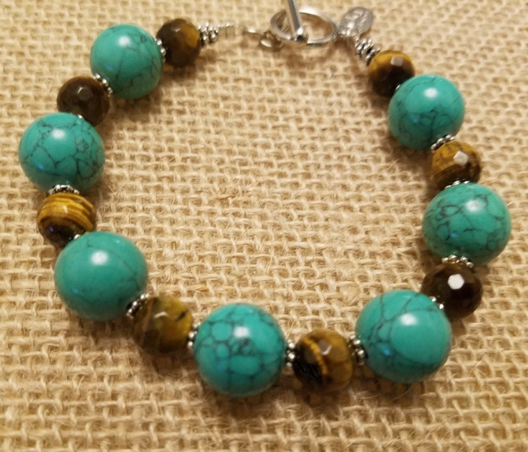 Turquoise and Tiger Eye Bracelet