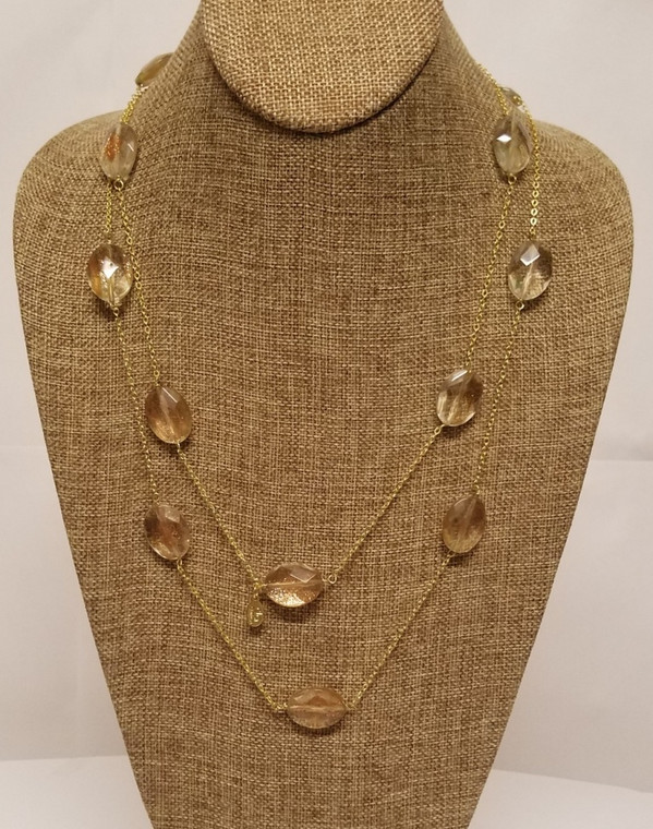 Copper Quartz Long Chain (Gold)