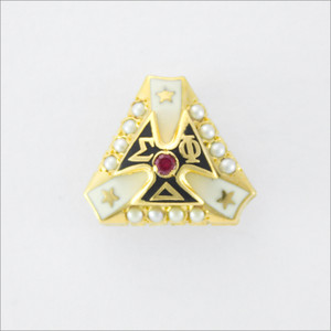 ΣΦΔ Crown Set Pearl Badge