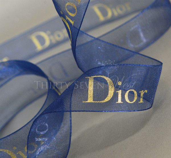 Blue Organza Ribbon, Logo Ribbon, Custom Logo RIbbon, Gold Print on Organza Ribbon, Custom Ribbon, Logo on RIbbon, Luxury Ribbon for Gift Wrapping, Gift wrap, Organza Ribbon, ribbon for client gifts, ribbon for client gift