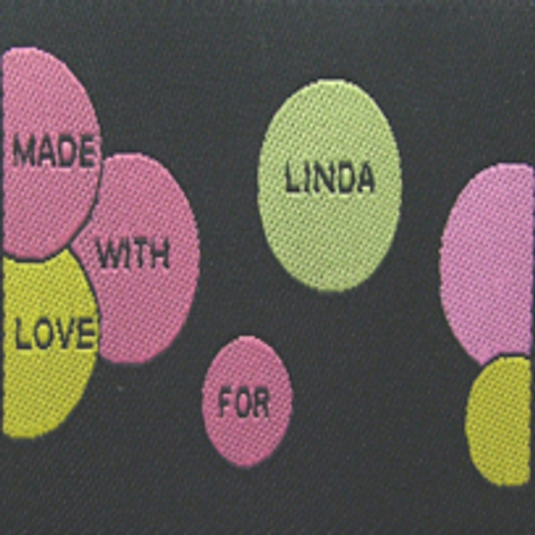 Colorful Bubbles with Black Background Fabric Clothing Labels