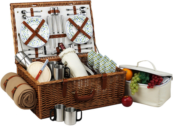 Dorset Basket for 4 w/coffee set & blanket -Gazebo