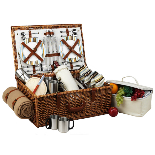Dorset Basket for 4 w/coffee set & blanket -Santa Cruz