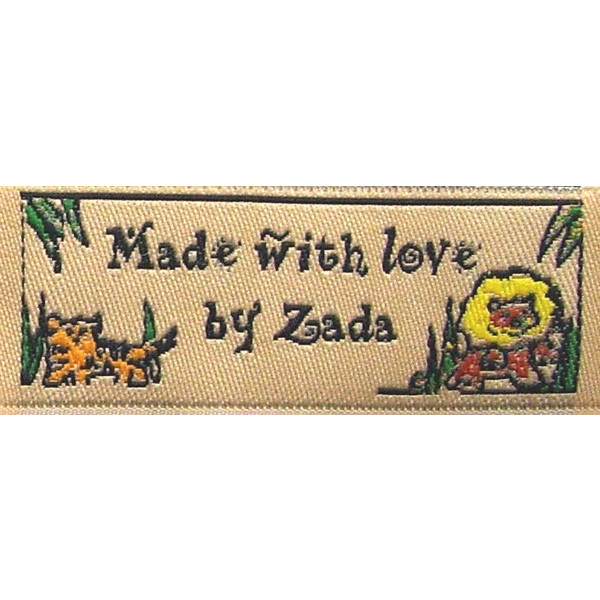 Brown Lions and Tigers and Bears! Oh my! Fabric Clothing Labels