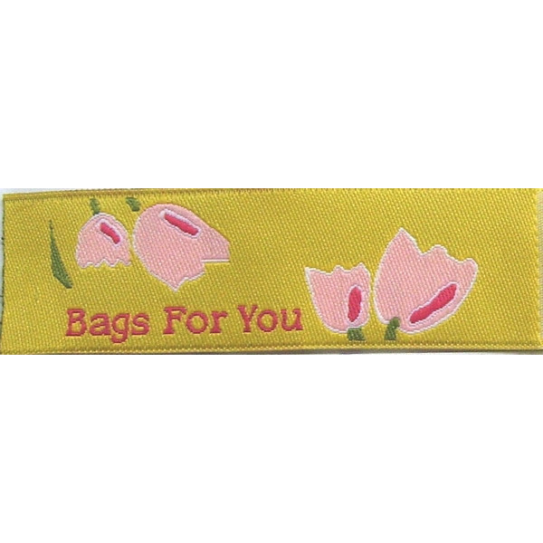 Tulips on Yellow Fabric Clothing Labels