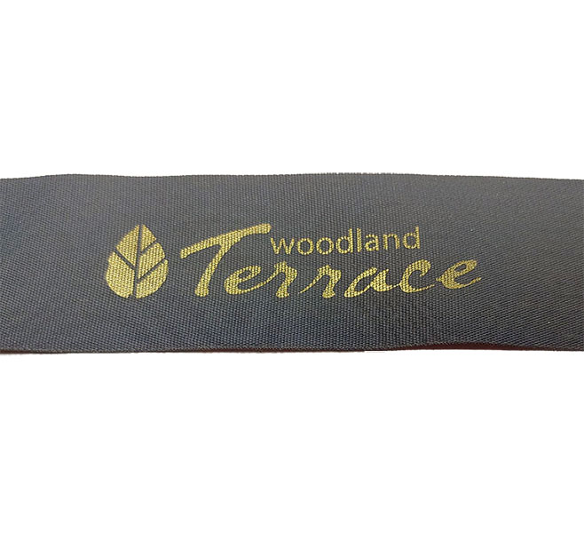 Custom Logo Matte Textured Ribbon for Company Branding in 1 1/2" width