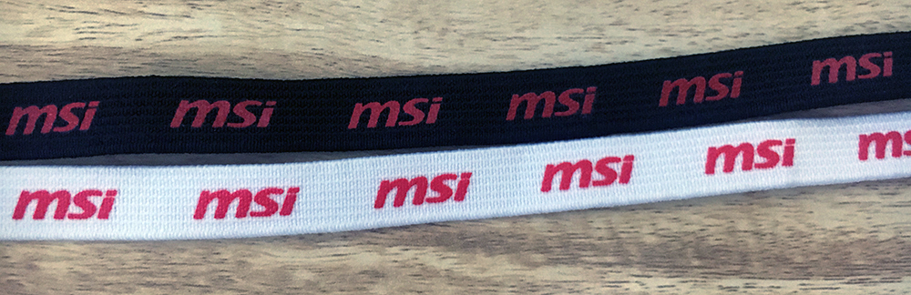 Custom Logo Printed Elastic with Pantone Color Print, Two Color Print, and Multi Color Print
