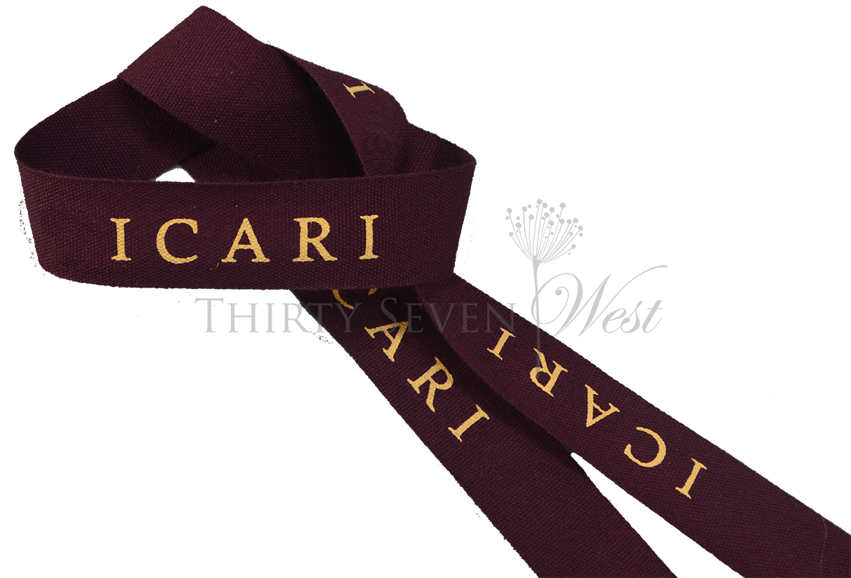 Custom Logo Cotton Ribbon with Pantone Color Print, Two Color Print, and  Multi Color Print