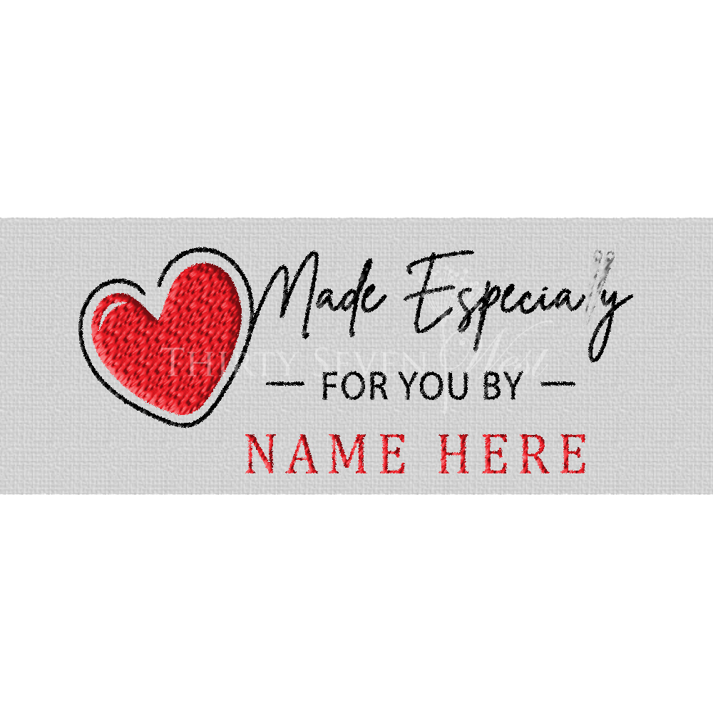 Clothing Label - Made Especially for you by with Heart