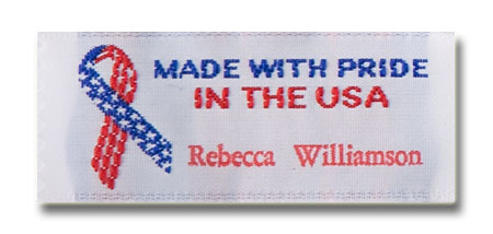 Made with Pride in the USA Pre-Designed Woven Fabric Clothing Labels