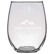 Custom Logo Glassware - Stemless Wine Glass