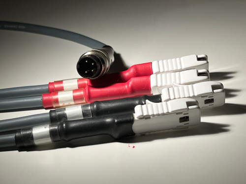 Low waveforms GREY  high tech Double Leads with clips (to be attached to self adhesive pads) --IEC 60601-1 compliant  