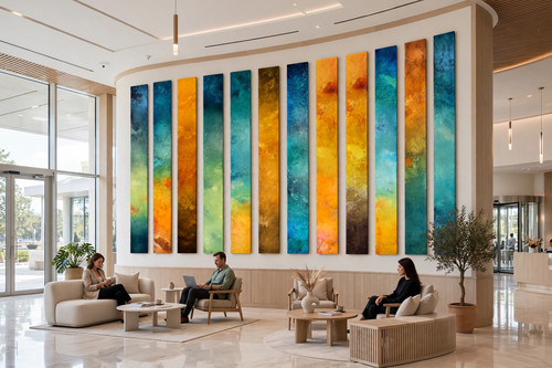 Stripes No.10 - Multiple Panels Curved Wall Installation