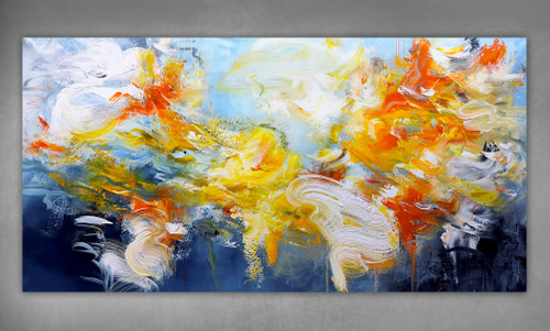 abstract gestural bright painting