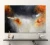 Abstract painting with expressive brushstrokes in burnt orange, black, charcoal gray and white, with textured drips and impasto highlights.