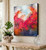 Colorful textured abstract art in contemporary interior