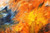 Detail of deep navy and pale blue-grey layers - A Bloom You Can Hear large abstract painting