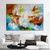large vertical abstract painting 40x60 side view - stretched canvas ready to hang back wired