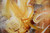 Bold Legacy diptych detail - earth tones beige cream with warm multicolor brushwork two panel close up